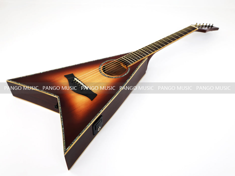 Pango Music 40 Inch Unique V Shape Acoustic Guitar (PVG-589)