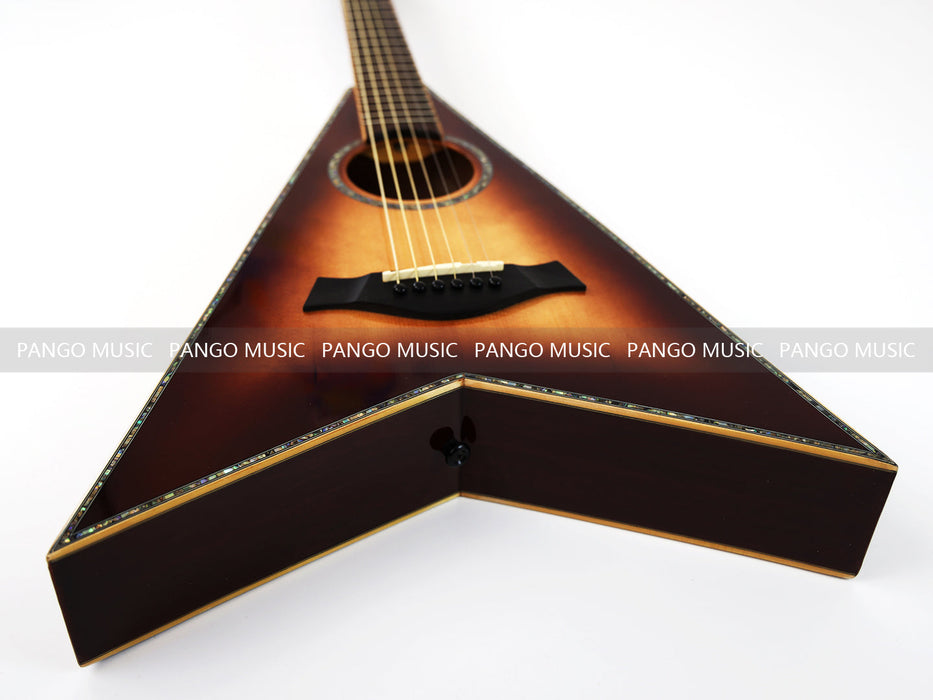 Pango Music 40 Inch Unique V Shape Acoustic Guitar (PVG-589)