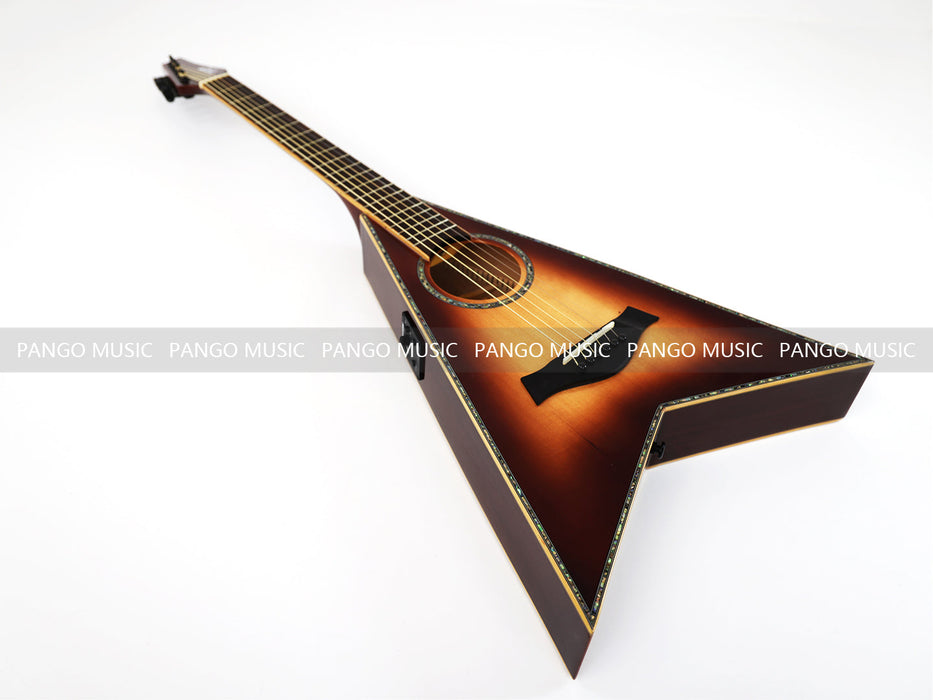 Pango Music 40 Inch Unique V Shape Acoustic Guitar (PVG-589)