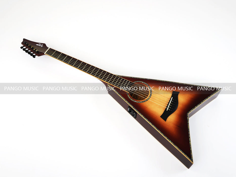 Pango Music 40 Inch Unique V Shape Acoustic Guitar (PVG-589)