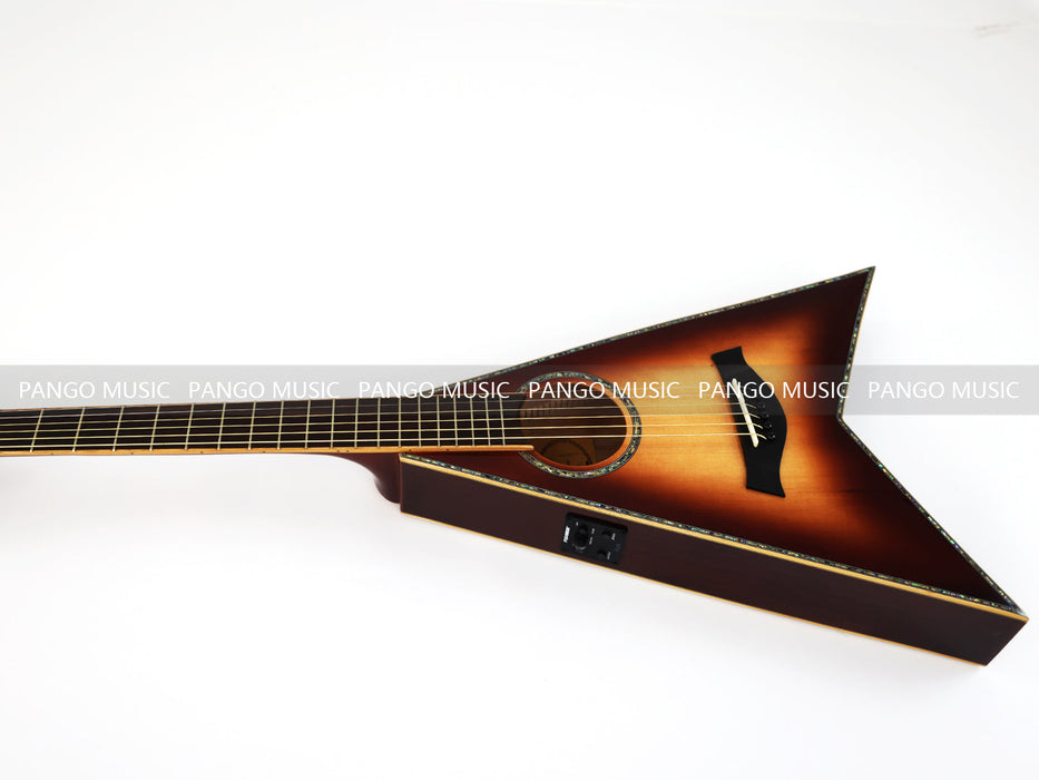 Pango Music 40 Inch Unique V Shape Acoustic Guitar (PVG-589)