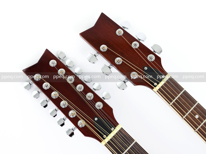 Pango Music Double Neck 6 & 12 String Cutaway Acoustic-Electric Guitar (PDN-1217)