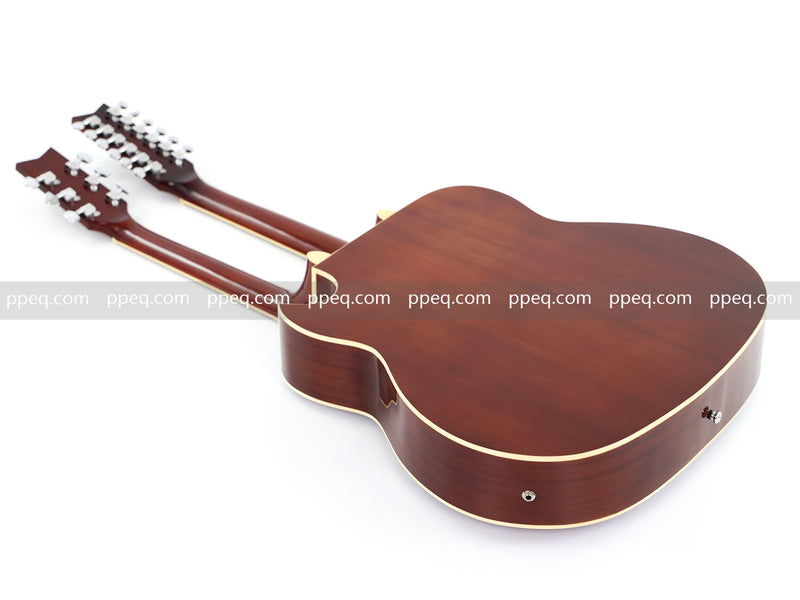 Pango Music Double Neck 6 & 12 String Cutaway Acoustic-Electric Guitar (PDN-1217)