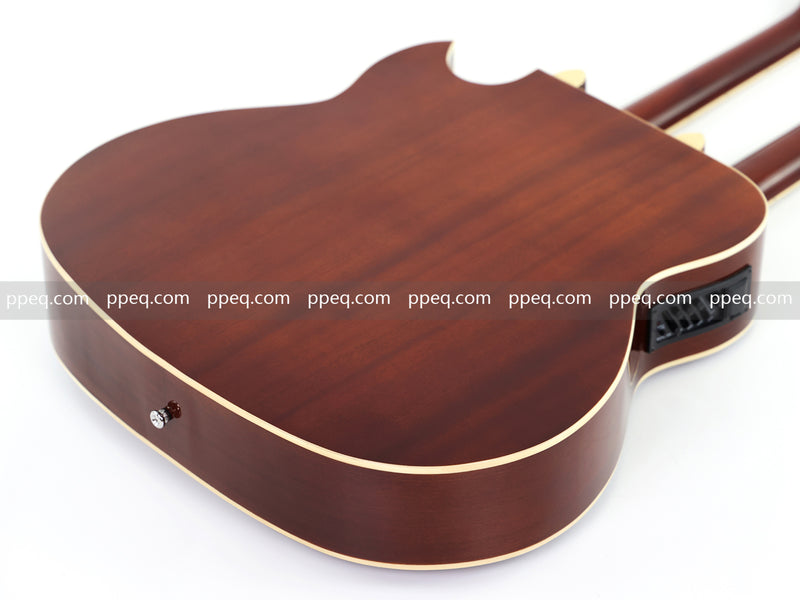 Pango Music Double Neck 6 & 12 String Cutaway Acoustic-Electric Guitar (PDN-1217)
