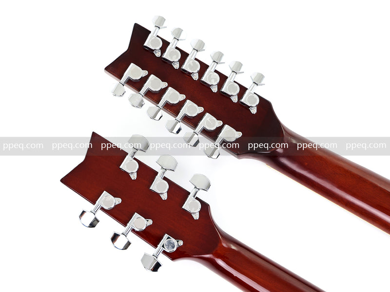 Pango Music Double Neck 6 & 12 String Cutaway Acoustic-Electric Guitar (PDN-1217)