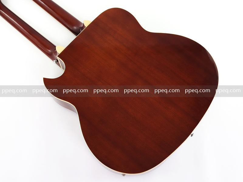 Pango Music Double Neck 6 & 12 String Cutaway Acoustic-Electric Guitar (PDN-1217)