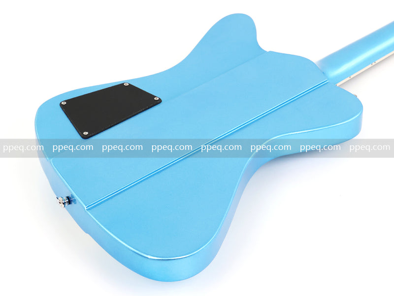 6-String Firebird Style Electric Guitar with Gloss Light Blue Finish(PHY-523)
