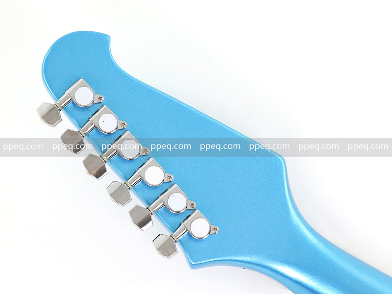 6-String Firebird Style Electric Guitar with Gloss Light Blue Finish(PHY-523)
