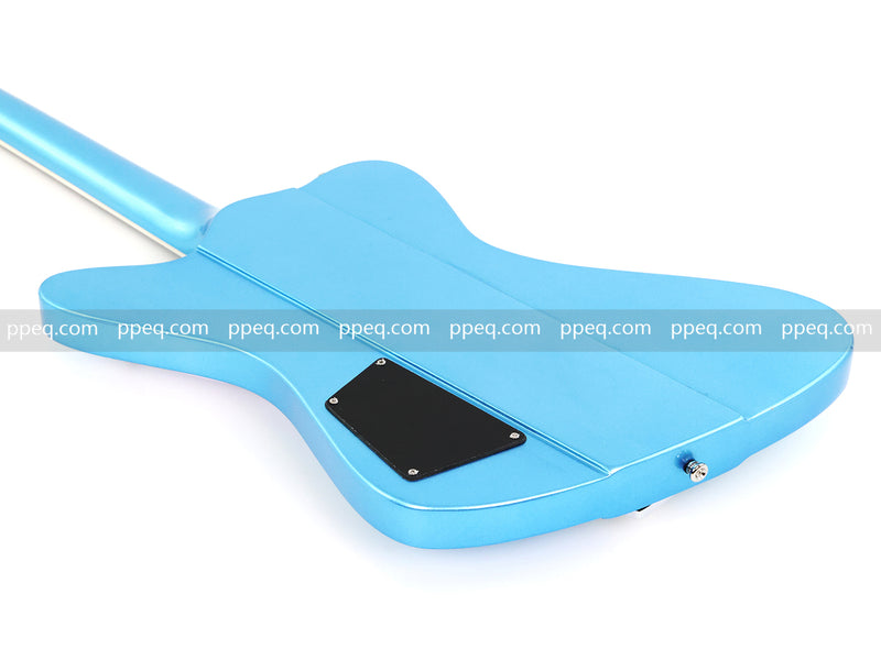 6-String Firebird Style Electric Guitar with Gloss Light Blue Finish(PHY-523)