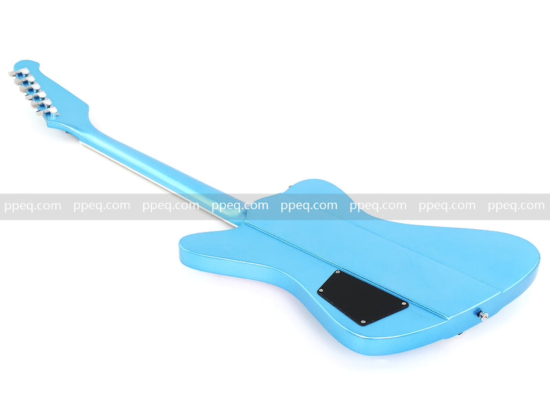 6-String Firebird Style Electric Guitar with Gloss Light Blue Finish(PHY-523)