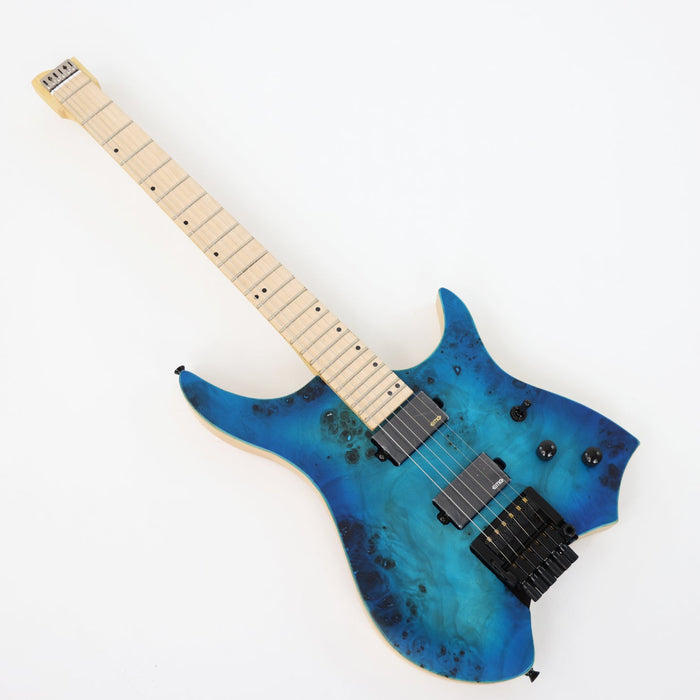 Ash Body Headless Electric Guitar with Burl Maple Top (PWT-726S)