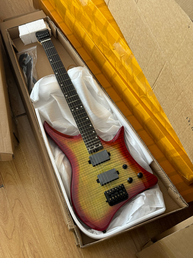 6-String Headless Electric Guitar with Gloss Sunburst Finish (PJX-520X)