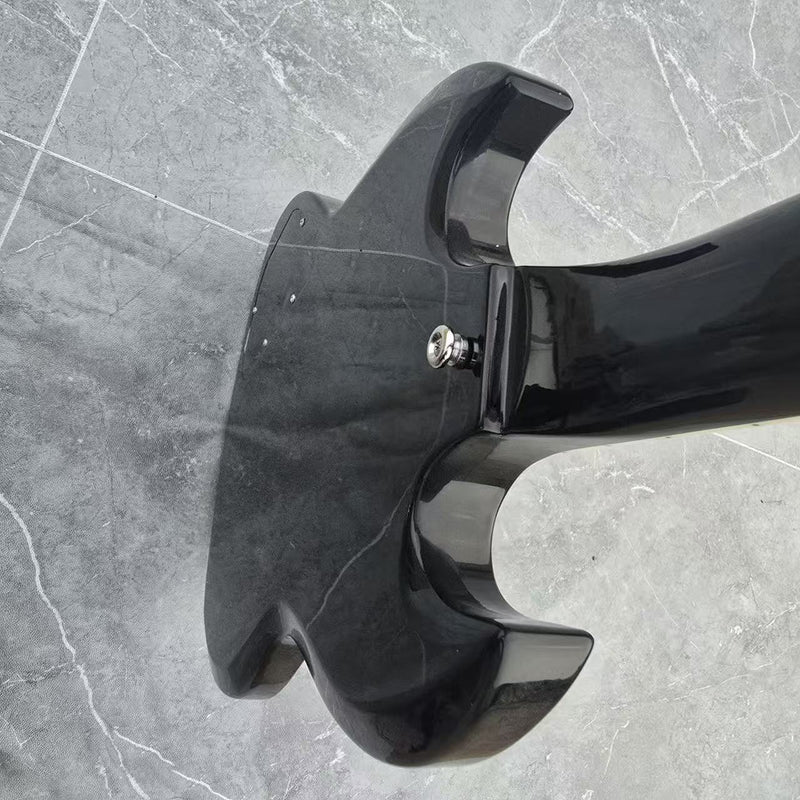 6-String SG-Style Electric Guitar with Gloss Black Finish (LYM-490-B, B Level)