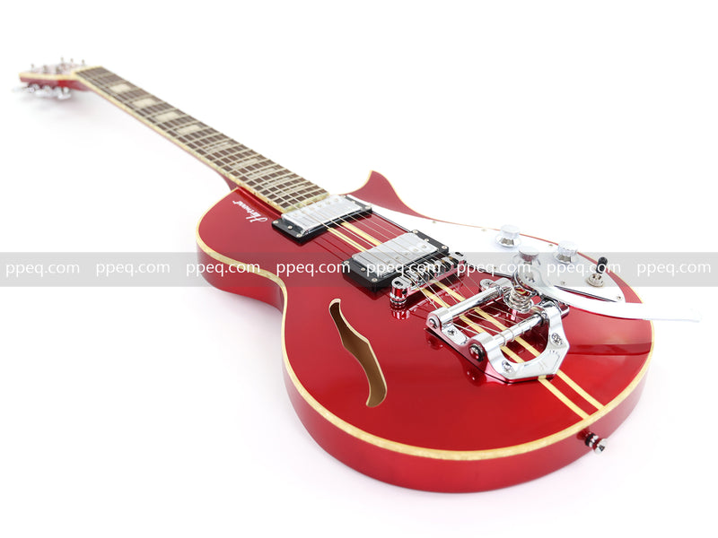Semi-Hollow Body Electric Guitar with Gloss Red Metallic Finish (X717, B Level)