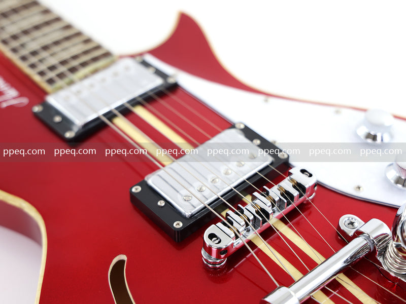 Semi-Hollow Body Electric Guitar with Gloss Red Metallic Finish (X717, B Level)