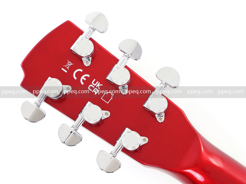 Semi-Hollow Body Electric Guitar with Gloss Red Metallic Finish (X717, B Level)