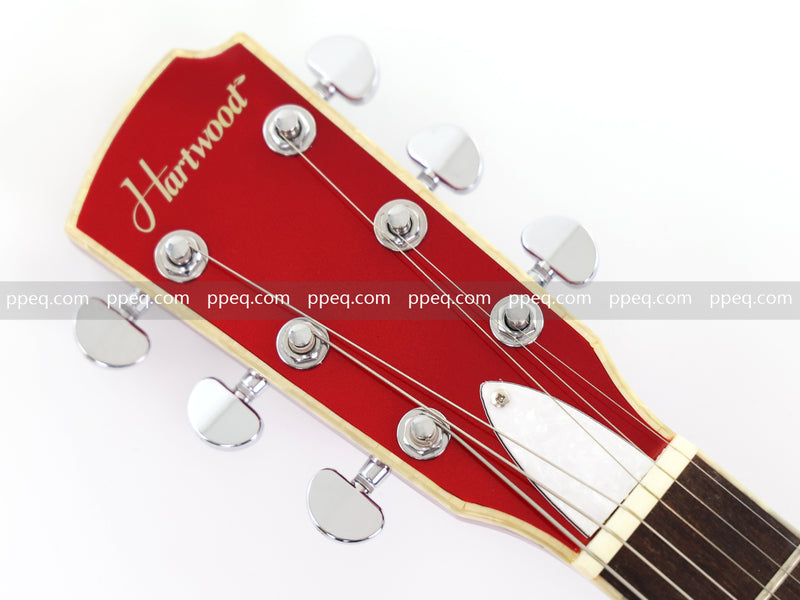 Semi-Hollow Body Electric Guitar with Gloss Red Metallic Finish (X717, B Level)