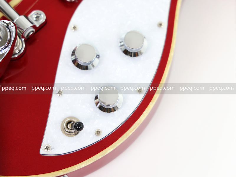 Semi-Hollow Body Electric Guitar with Gloss Red Metallic Finish (X717, B Level)