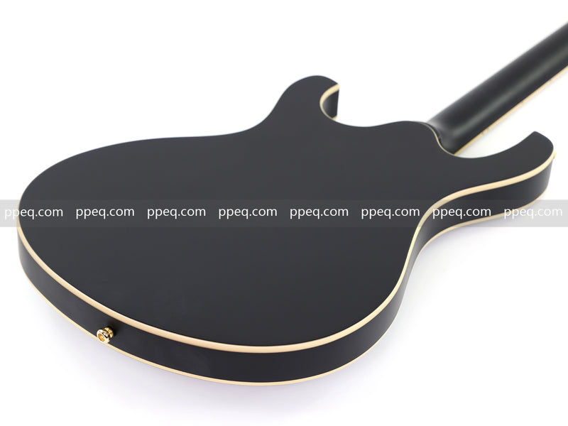 Semi-Hollow Body Electric Guitar with Matte Black Finish (HY-2563)