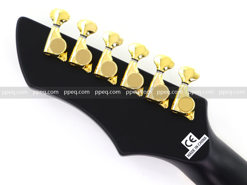 Semi-Hollow Body Electric Guitar with Matte Black Finish (HY-2563)