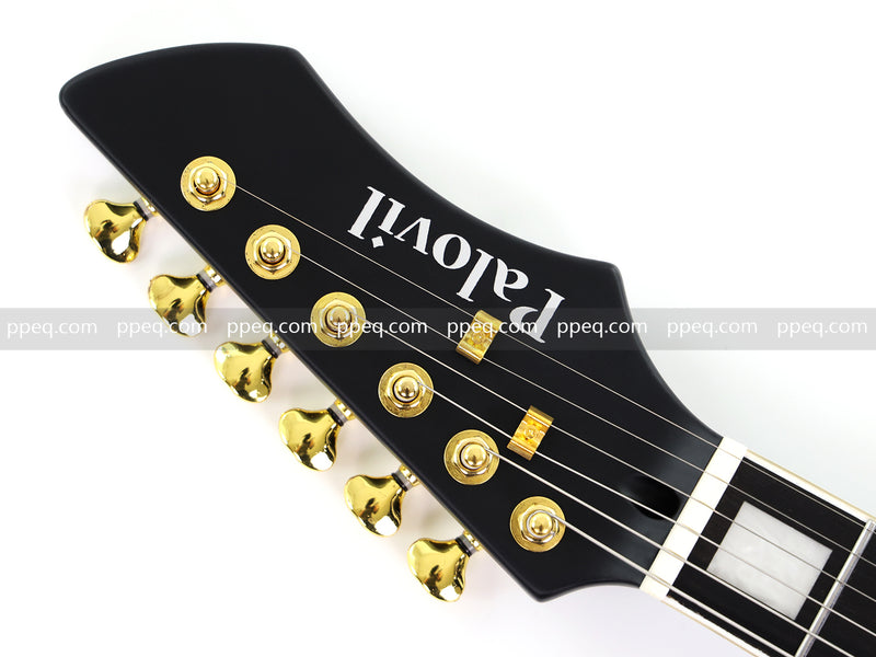 Semi-Hollow Body Electric Guitar with Matte Black Finish (HY-2563)