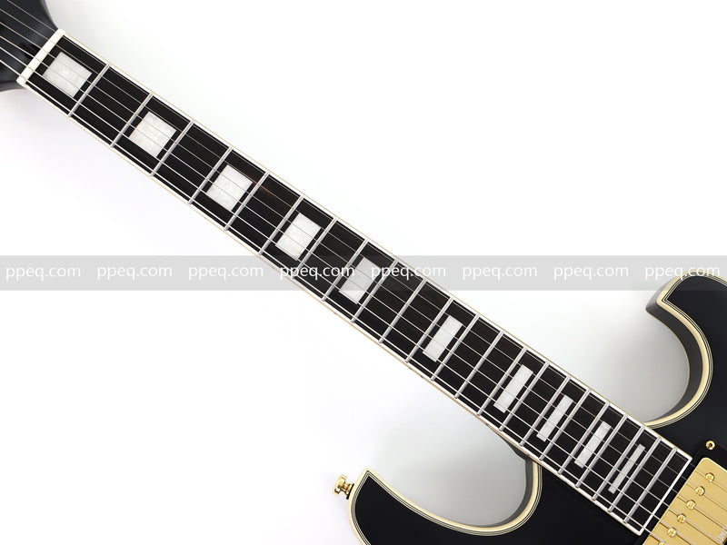 Semi-Hollow Body Electric Guitar with Matte Black Finish (HY-2563)