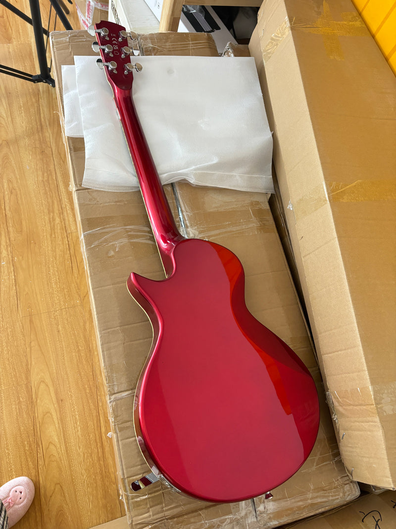 Semi-Hollow Body Electric Guitar with Gloss Red Metallic Finish (X717, B Level)