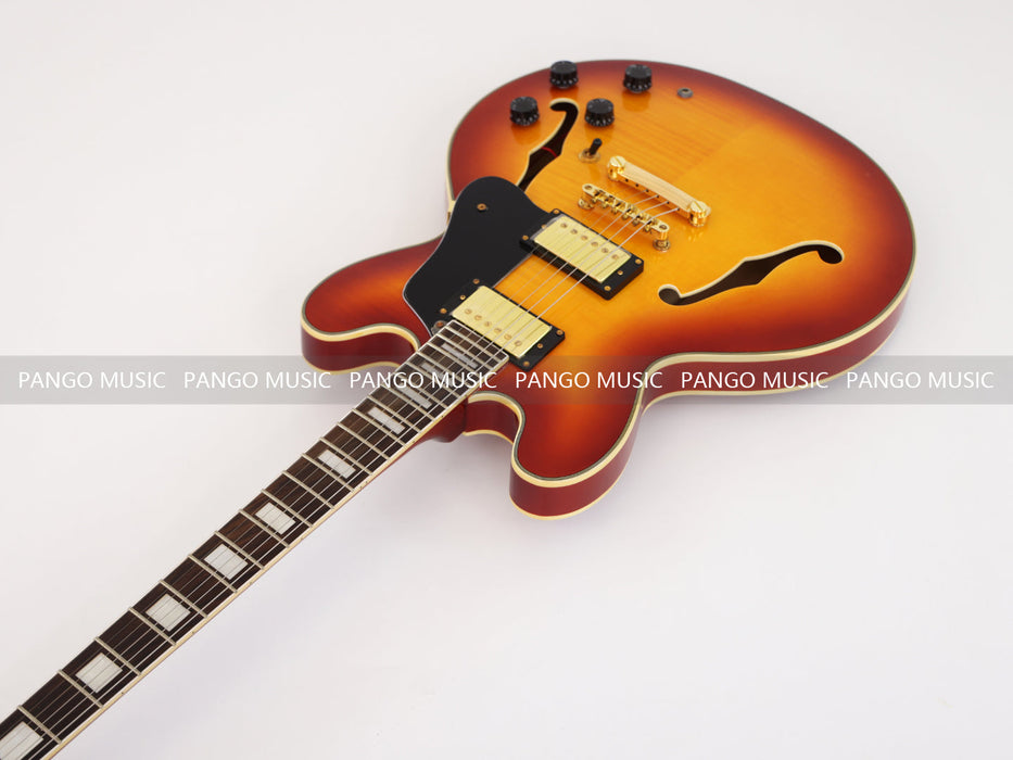 Semi Hollow Body Electric Guitar with Flamed Maple Top (GKS-029)