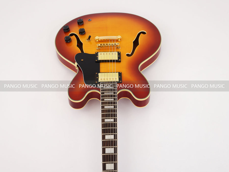 Semi Hollow Body Electric Guitar with Flamed Maple Top (GKS-029)