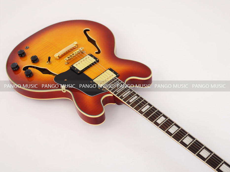 Semi Hollow Body Electric Guitar with Flamed Maple Top (GKS-029)