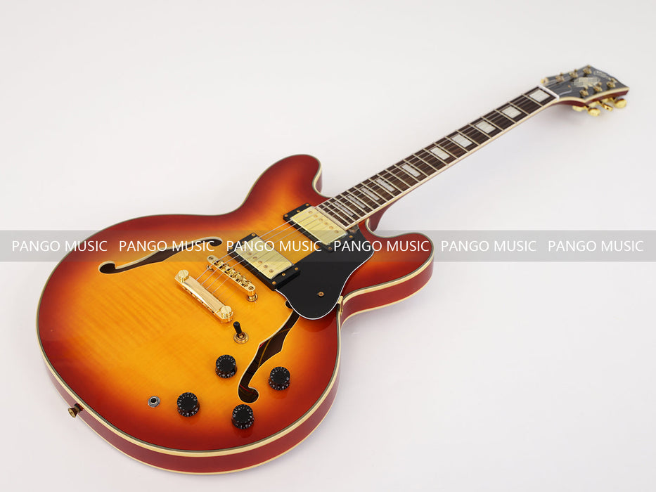 Semi Hollow Body Electric Guitar with Flamed Maple Top (GKS-029)