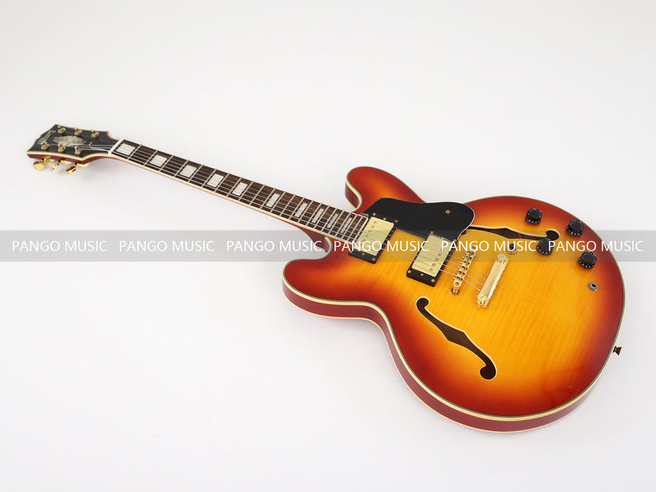 Semi Hollow Body Electric Guitar with Flamed Maple Top (GKS-029)