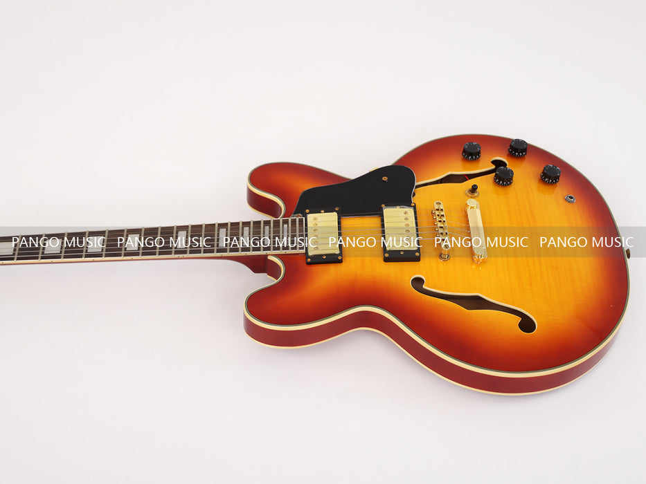 Semi Hollow Body Electric Guitar with Flamed Maple Top (GKS-029)