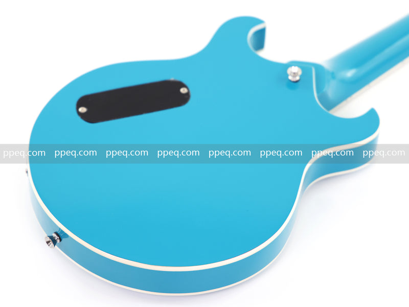 Shorty Semi-Hollow Body Electric Guitar with Gloss Bright Blue Finish (HY-2525)