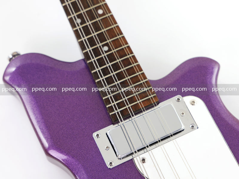 8-String Shorty Solid Body Electric Guitar with Gloss Metallic Purple Finish (HY-2525)