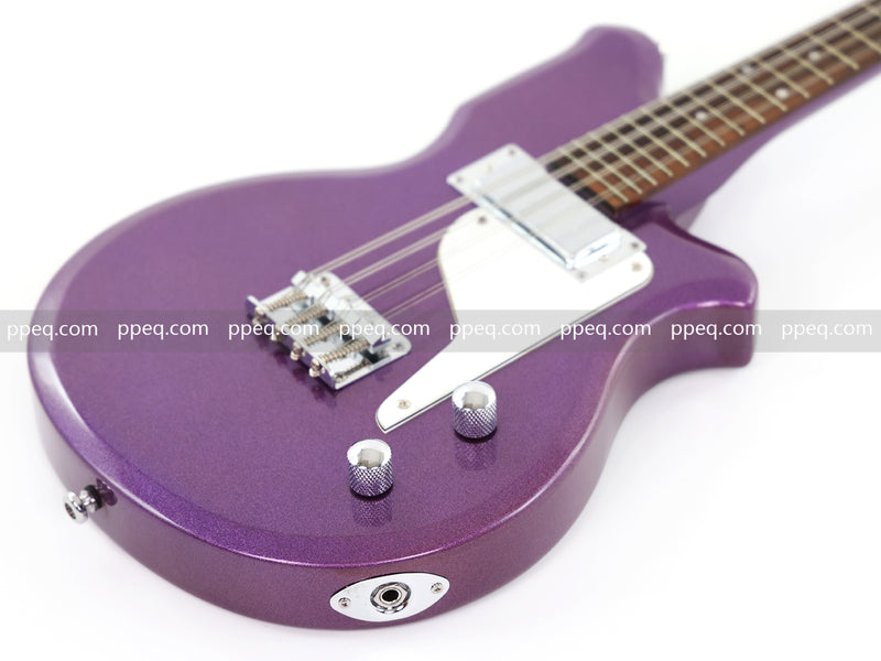 8-String Shorty Solid Body Electric Guitar with Gloss Metallic Purple Finish (HY-2525)