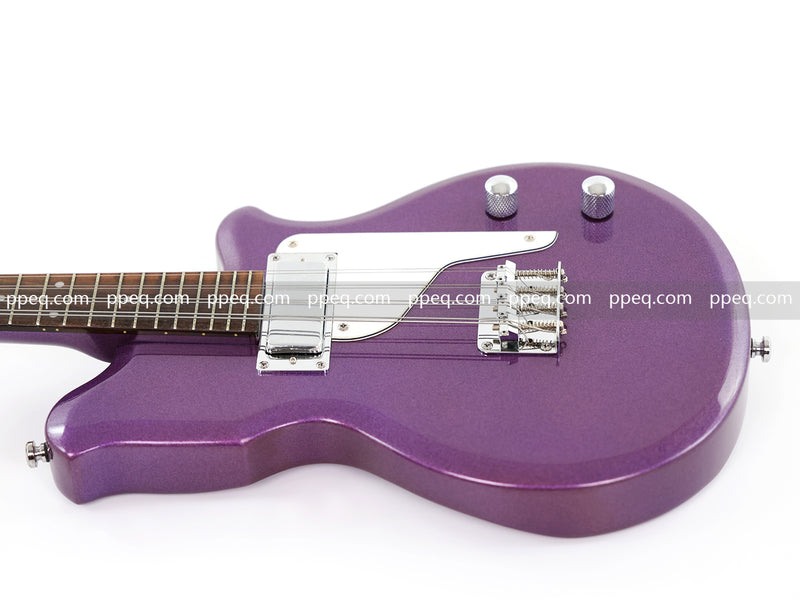 8-String Shorty Solid Body Electric Guitar with Gloss Metallic Purple Finish (HY-2525)