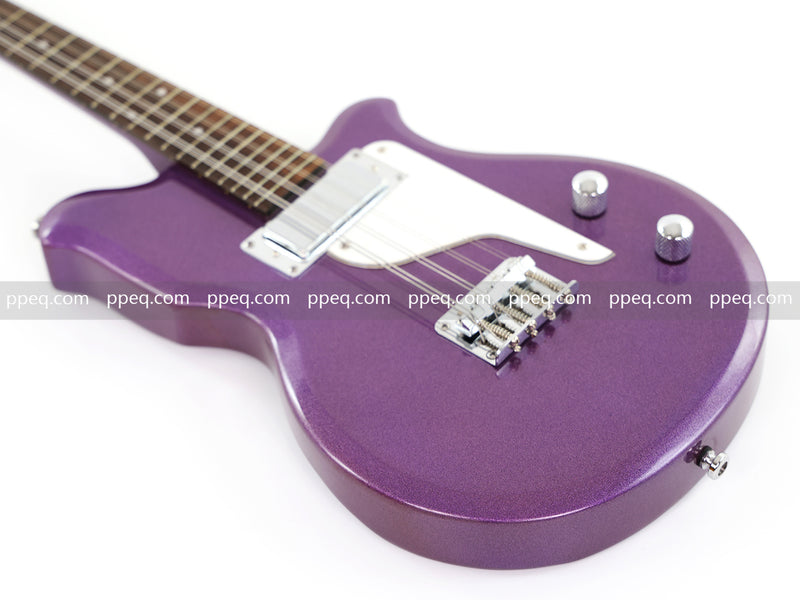 8-String Shorty Solid Body Electric Guitar with Gloss Metallic Purple Finish (HY-2525)