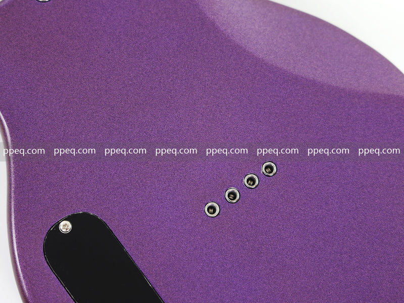 8-String Shorty Solid Body Electric Guitar with Gloss Metallic Purple Finish (HY-2525)