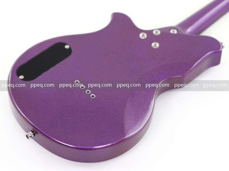 8-String Shorty Solid Body Electric Guitar with Gloss Metallic Purple Finish (HY-2525)
