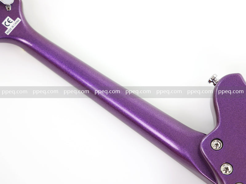 8-String Shorty Solid Body Electric Guitar with Gloss Metallic Purple Finish (HY-2525)