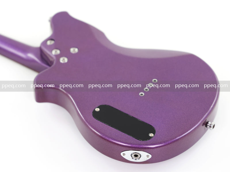 8-String Shorty Solid Body Electric Guitar with Gloss Metallic Purple Finish (HY-2525)
