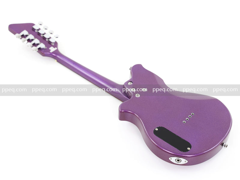 8-String Shorty Solid Body Electric Guitar with Gloss Metallic Purple Finish (HY-2525)