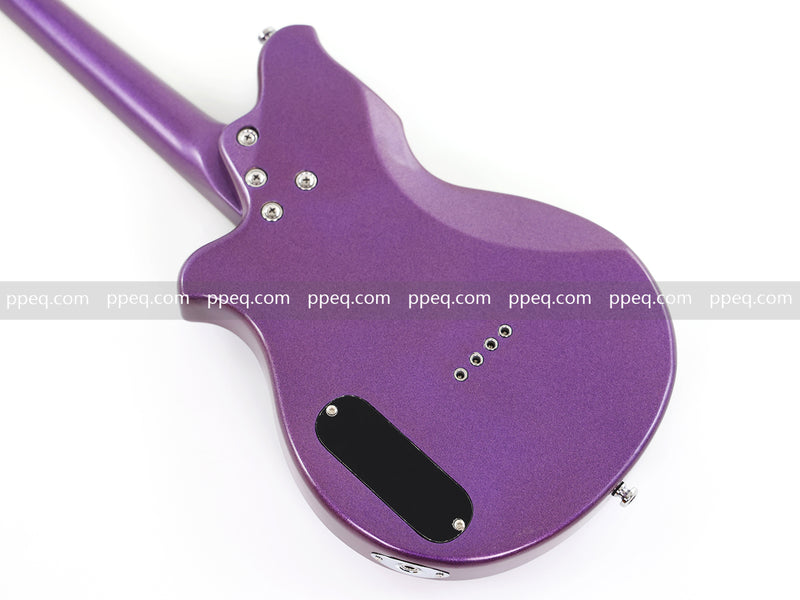 8-String Shorty Solid Body Electric Guitar with Gloss Metallic Purple Finish (HY-2525)