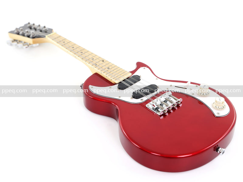 Shorty Solid Body Electric Guitar with Gloss Red Metallic Finish (HY-2541)
