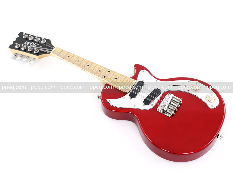 Shorty Solid Body Electric Guitar with Gloss Red Metallic Finish (HY-2541)