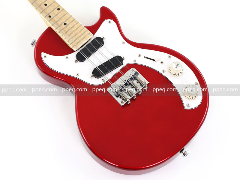 Shorty Solid Body Electric Guitar with Gloss Red Metallic Finish (HY-2541)