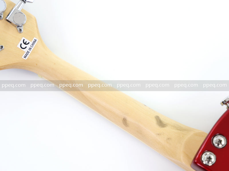 Shorty Solid Body Electric Guitar with Gloss Red Metallic Finish (HY-2541)