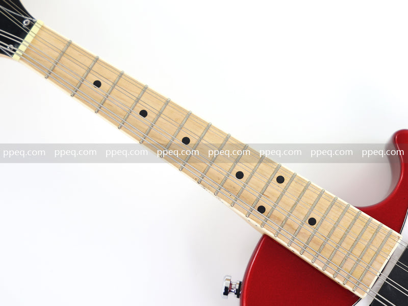 Shorty Solid Body Electric Guitar with Gloss Red Metallic Finish (HY-2541)