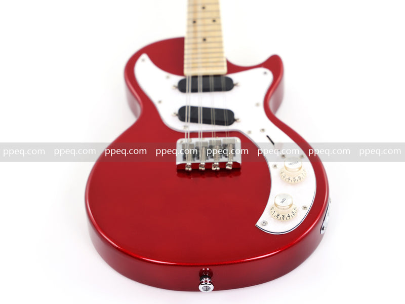 Shorty Solid Body Electric Guitar with Gloss Red Metallic Finish (HY-2541)